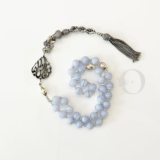 Mom - Blue agate 33-bead rosary
