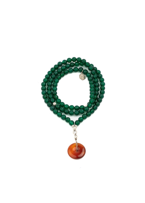 Green Agate with Brown Agate Necklace
