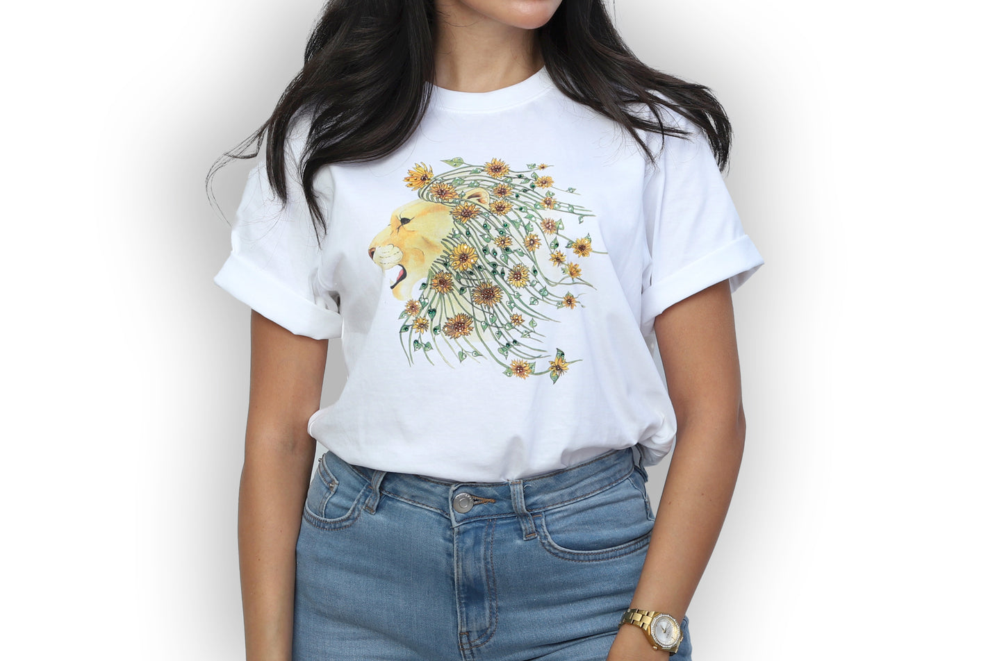 Leo Watercolor Rhinestone T-shirt