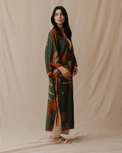 Island Dreams Kimono Olive