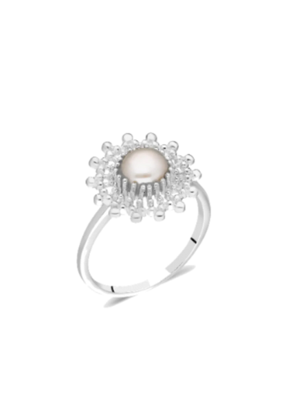 Silver Pearl Ring Azade