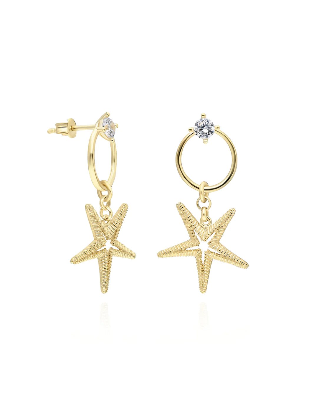 Star shape Earrings Yildiz Gold