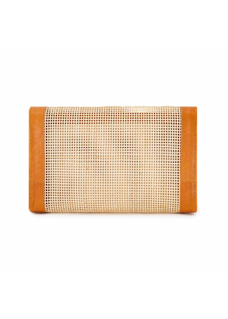 Blake Rattan & Leather Clutch