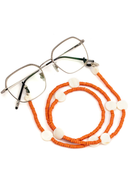 سلسلة نظارات  خرز برتقالي مع لولو